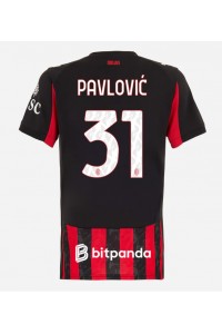 AC Milan Strahinja Pavlovic #31 Fotballdrakt Hjemme Klær Dame 2025-26 Korte ermer